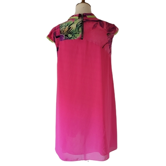 Blacky Dress Berlin Magenta Abstract Silk Shirt Dress - Picture 6 of 8